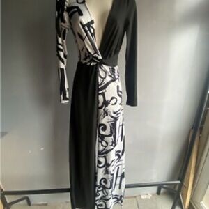 Elegant Black and White Women's Dress